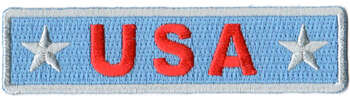 USA TYGMÄRKE 100x25mm