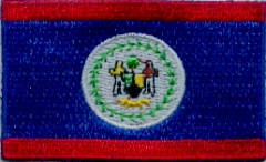 BELIZE TYGMÄRKE 65x38mm