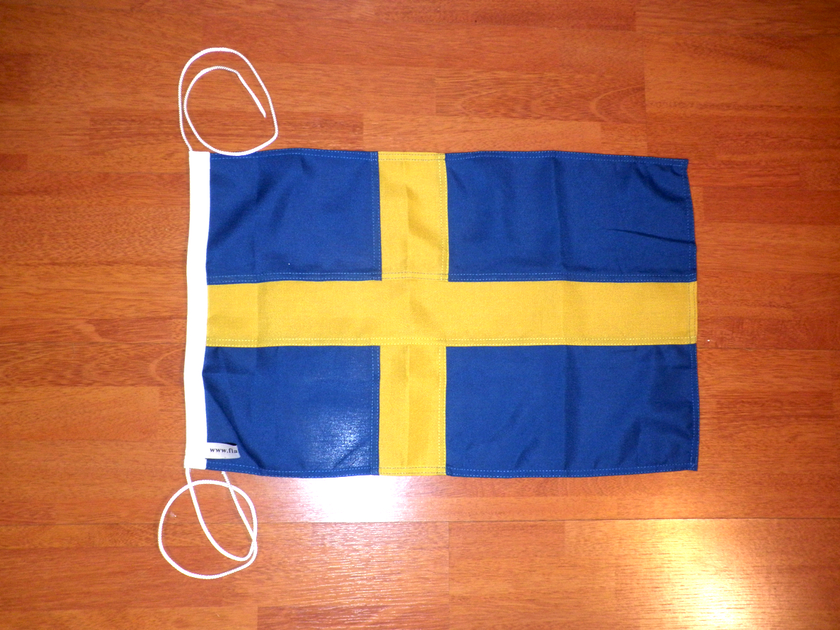 SVERIGE SYDD BÅTFLAGGA PREMINUM 60X38CM, REP UPPE OCH NERE