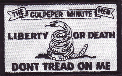 DONT TREAD ON ME, CULPEPER TYGMÄRKE 85x55mm