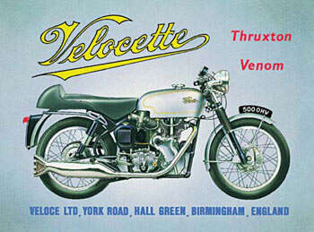 VELOCETTE TRUXTON VENOM PLÅTSKYLT 41x30cm