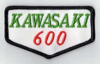 KAWASAKI 600 TYGMÄRKE ca90x54mm