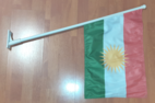 KURDISTAN FASADFLAGGA 60X40CM PÅ STÅNG 90CM LÅNG