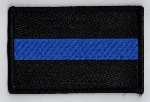 THIN BLUE LINE TYGMÄRKE 88x57mm