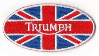 TRIUMPH TYGMÄRKE 75x40mm