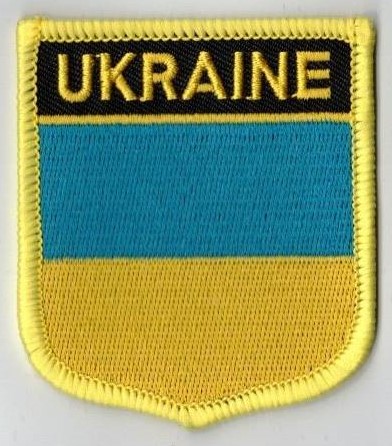 UKRAINA TYGMÄRKE 70x60mm UKRAINE