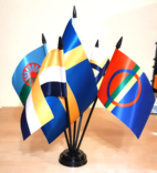 SVERIGE PREMIUM HANDFLAGGA 23X15CM I SATIN