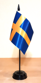 SVERIGE PREMIUM HANDFLAGGA 15X10CM I SATIN