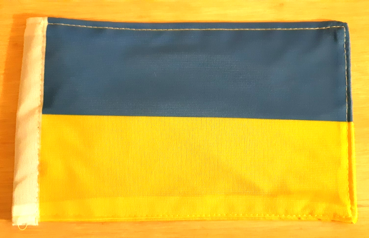 UKRAINA FLAGGA 21X14CM