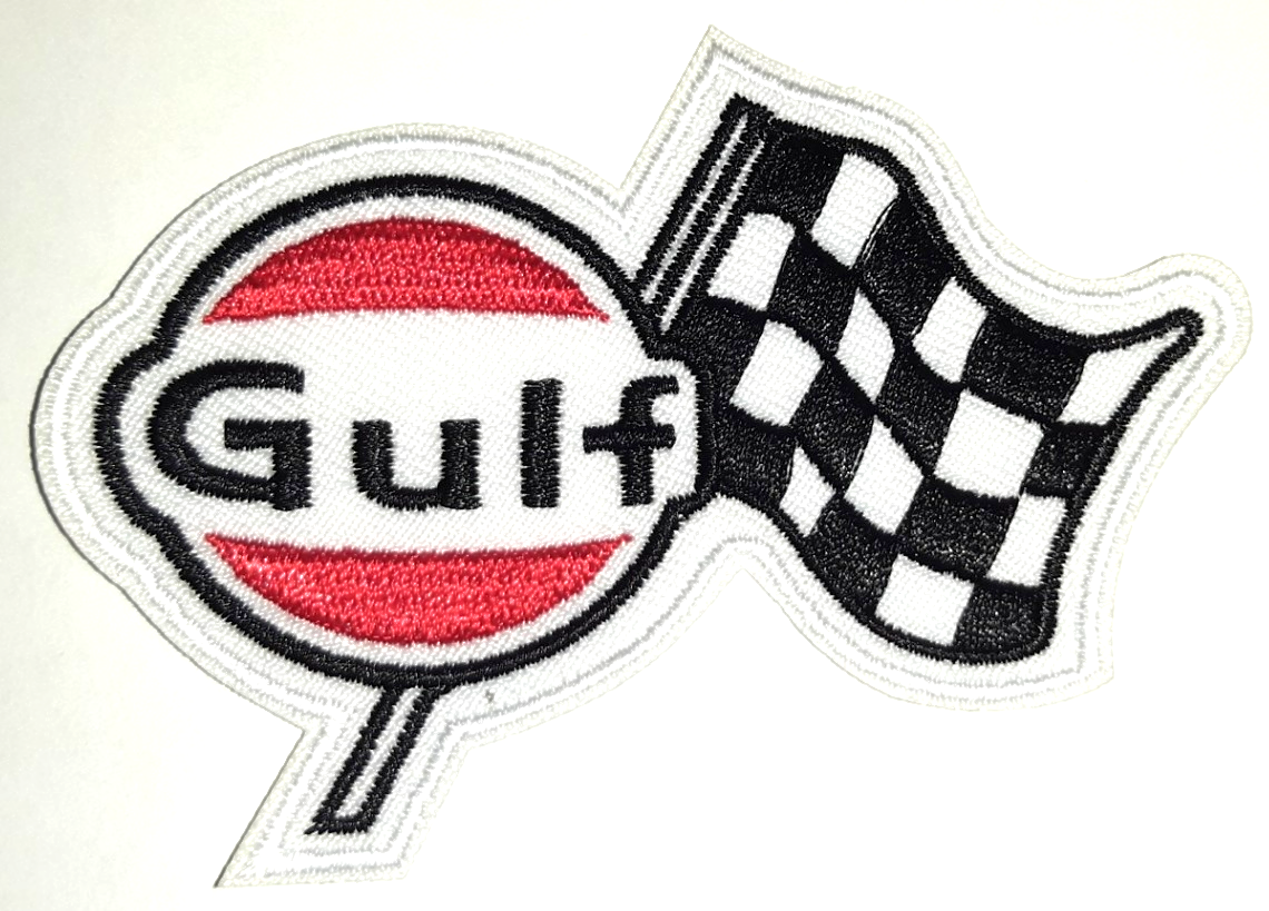 GULF RACING TYGMÄRKE 90x65mm