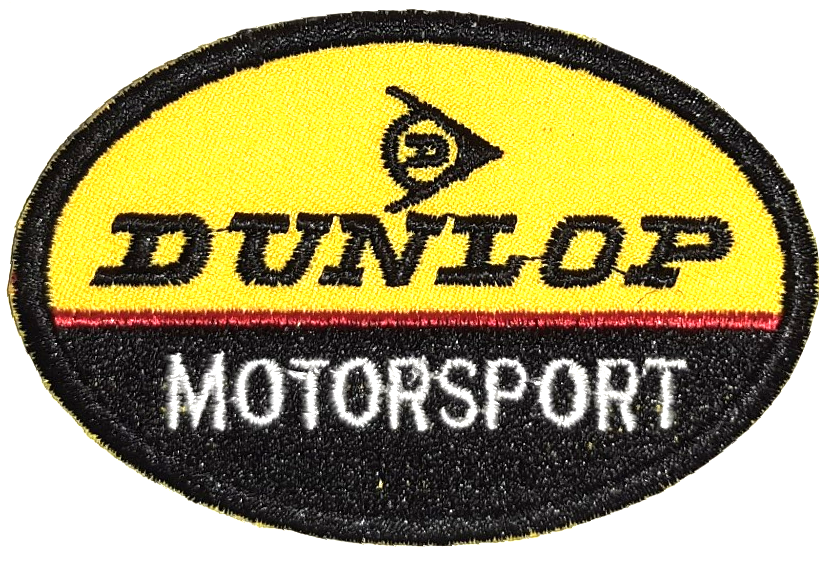 DUNLOP MOTORSPORT TYGMÄRKE 77x51mm