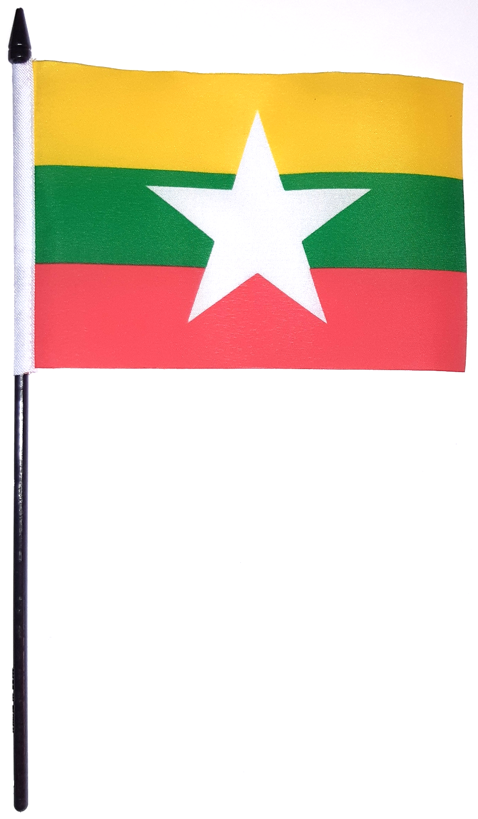 MYANMAR BURMA HANDFLAGGA 15X10CM