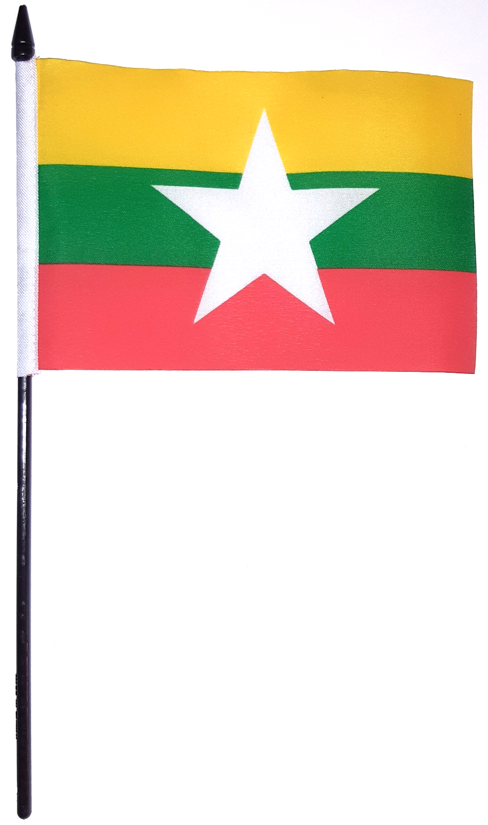 MYANMAR BURMA HANDFLAGGA 23X15CM