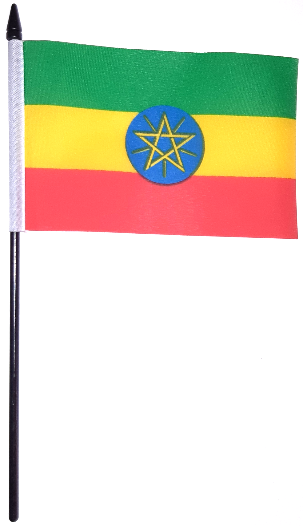 ETIOPIEN HANDFLAGGA PENTAGRAM 23X15CM